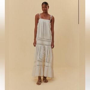 NWT Farm Rio White Lace Sleeveless Midi Dress Size XS